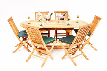 The Beverley Teak 6 Seater Garden Table & Chairs Set